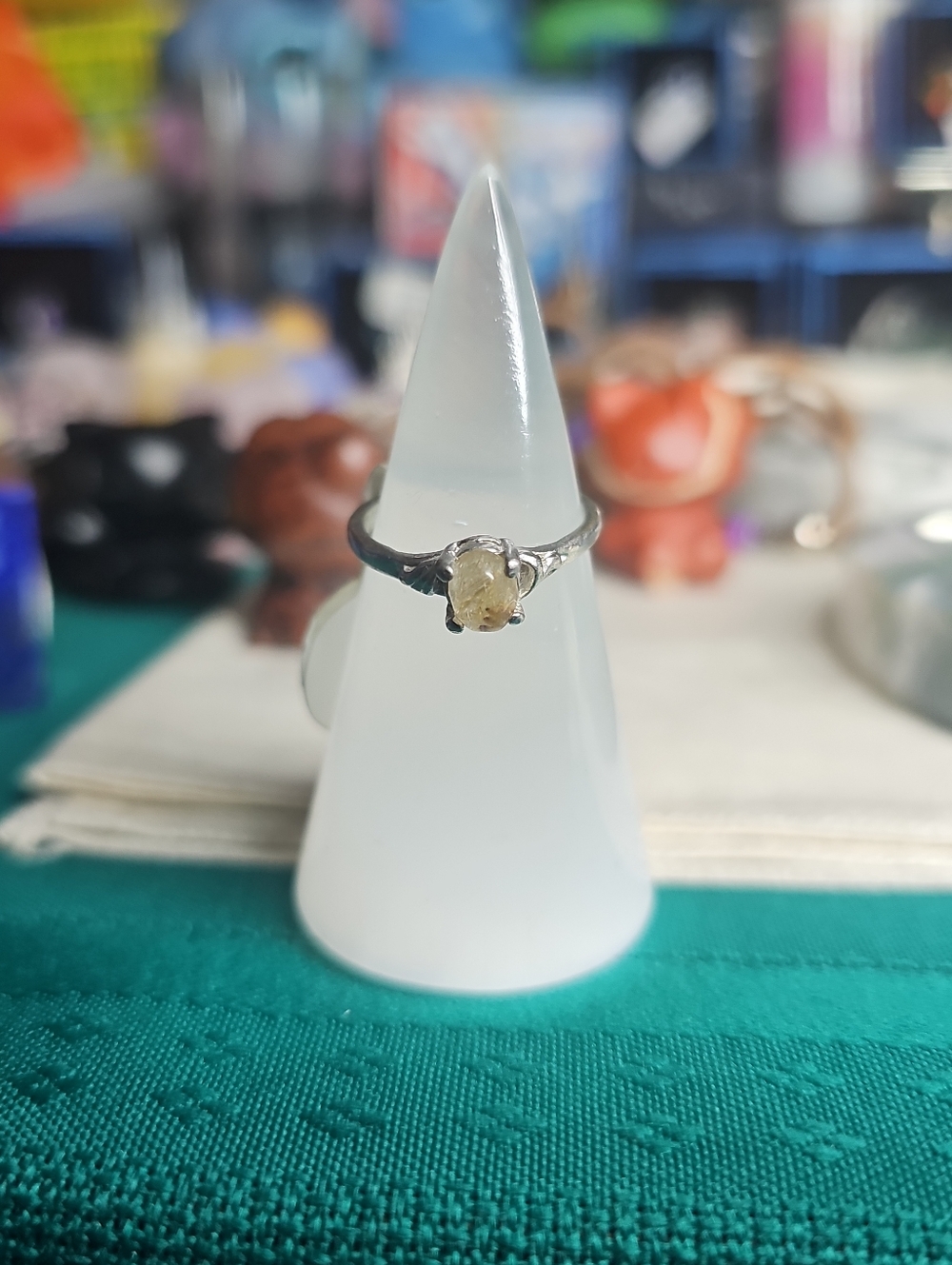 Golden Rutile Alloy Adjustable Ring